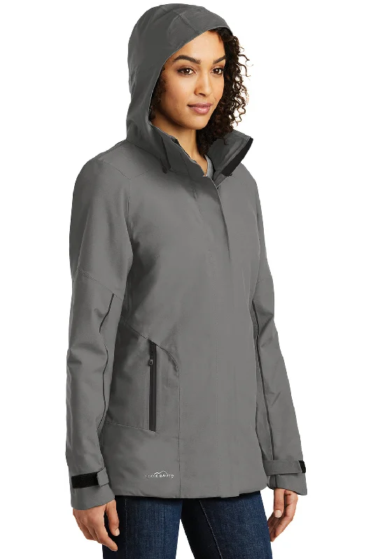 Eddie Bauer Womens WeatherEdge Plus Waterproof Full Zip Hooded Jacket - Metal Grey