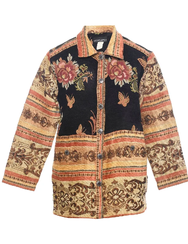 Floral Pattern Tapestry Jacket - L