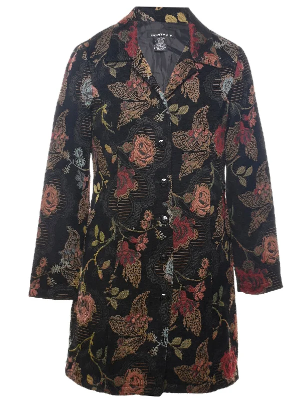 Floral Pattern Tapestry Jacket - M