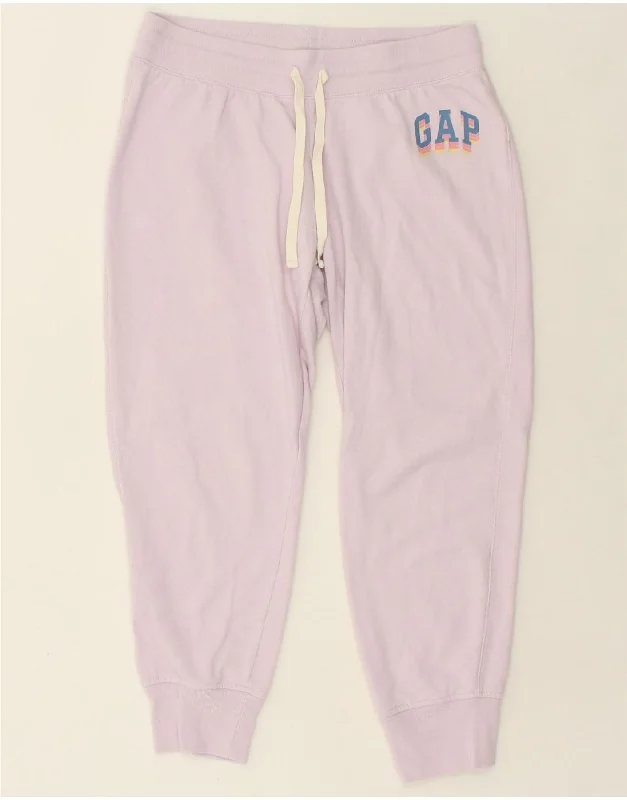 GAP Womens Graphic Tracksuit Trousers Joggers UK 14 Medium Pink Cotton