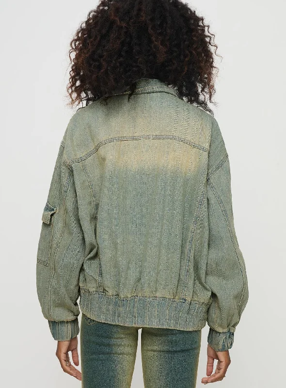 Korbin Denim Bomber Jacket Antique Wash