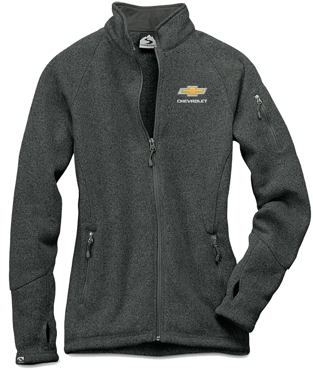 Ladies Chevrolet Gold Bowtie Sweater - Fleece Jacket