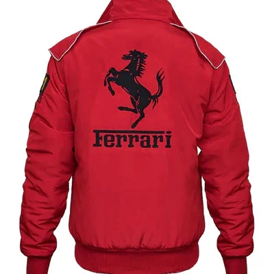 Lana Del Rey Red and White Ferrari Jacket