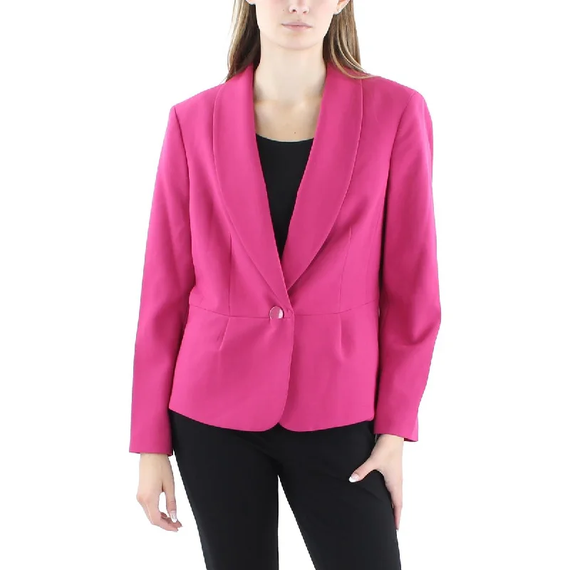 Le Suit Womens Petites Shawl Collar Work One-Button Blazer