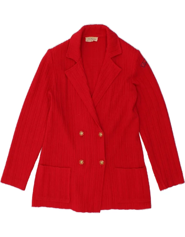 LES COPAINS Womens Blazer Jacket UK 14 Large Red Wool