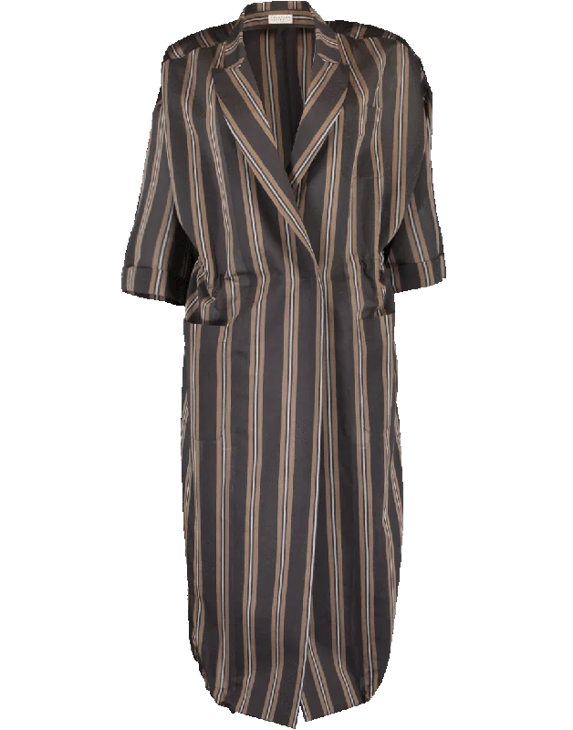 Long Stripe Voile Jacket