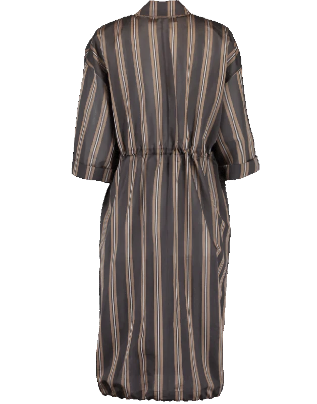 Long Stripe Voile Jacket