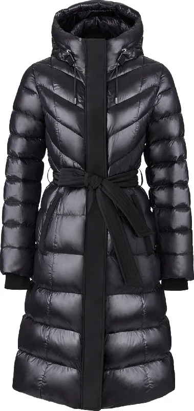 Coralia Light Down Coat with Hood and Sash Belt - Women's|-|Manteau en duvet léger avec capuchon et ceinture à nouer Coralia - Femme