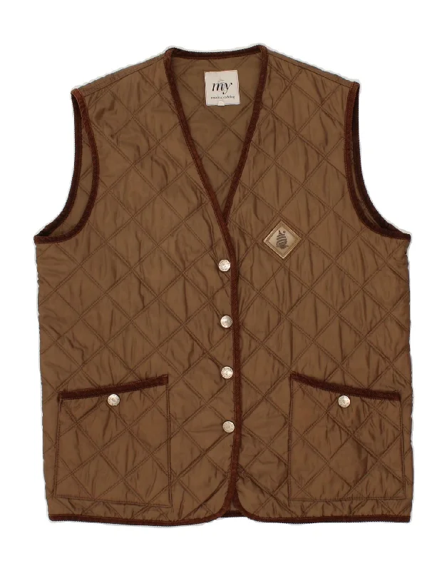 MARINA YACHTING Womens Quilted Gilet UK 14 Medium Brown