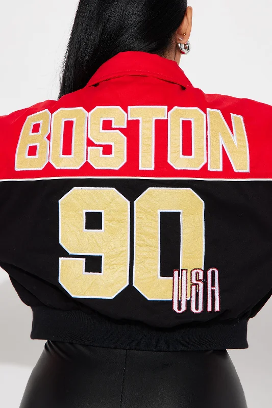 Massachusetts Hottie Bomber Jacket - Red/combo