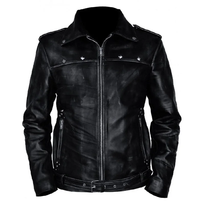 Men's Biker Aaron Paul Genuine Leather Jacket