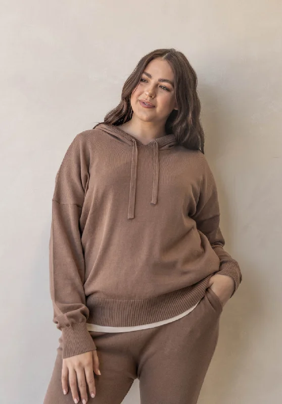 Miann & Co Womens - Rory Knitted Hoodie - Café Au Lait