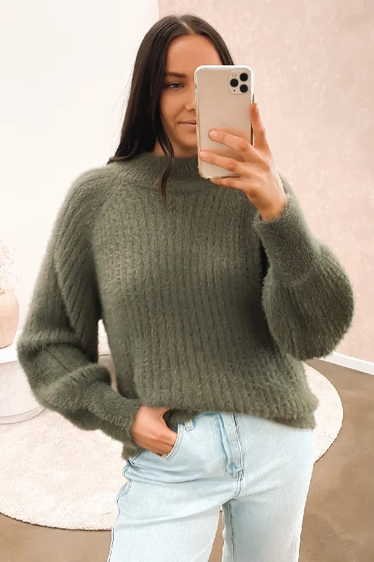 Missy Oversized Knit Khaki