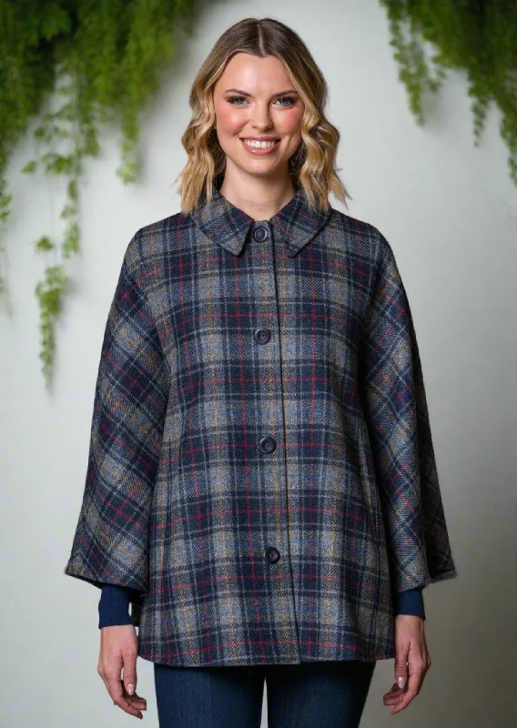 Mucros Country Cape | Charcoal Check