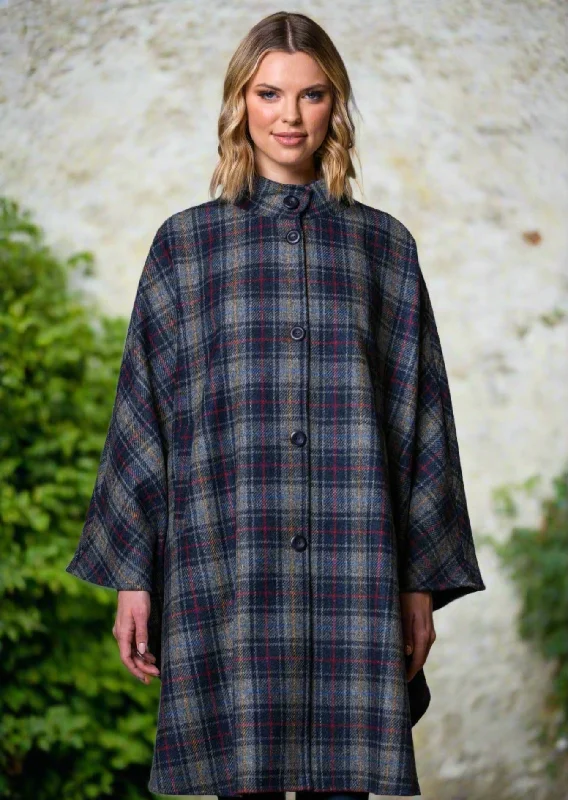 Mucros Dunloe Cape | Charcoal Check