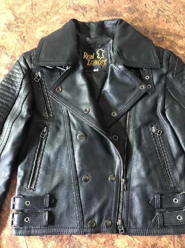 New Women Ladies Jacket Biker Black Moto Genuine Real lambskin Leather Jacket