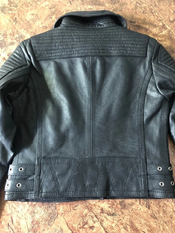 New Women Ladies Jacket Biker Black Moto Genuine Real lambskin Leather Jacket