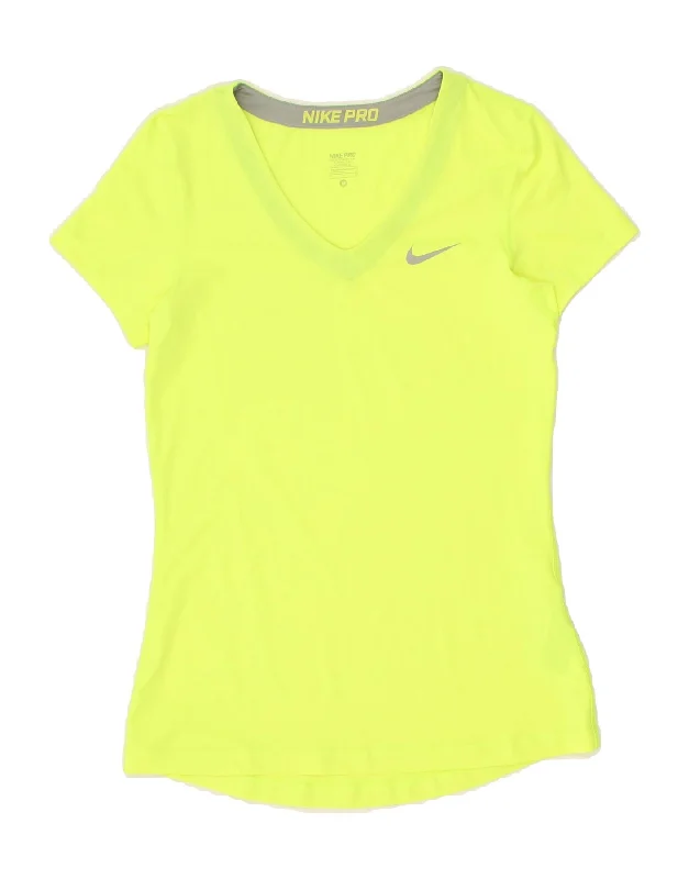 NIKE Womens T-Shirt Top UK 14 Medium Green Polyester