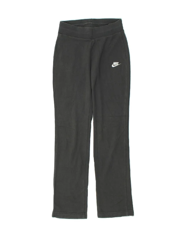 NIKE Womens Tracksuit Trousers Joggers UK 8/10 Small Grey Cotton