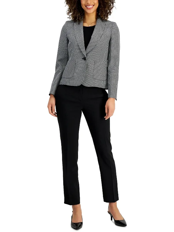 Petites Womens Woven 2PC Pant Suit