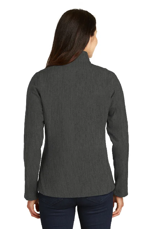 Port Authority Womens Core Wind & Water Resistant Full Zip Jacket - Heather Charcoal Black