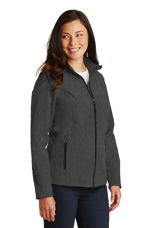 Port Authority Womens Core Wind & Water Resistant Full Zip Jacket - Heather Charcoal Black