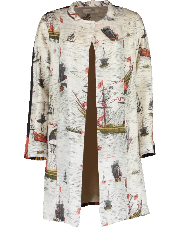 Print Twill Paris Coat