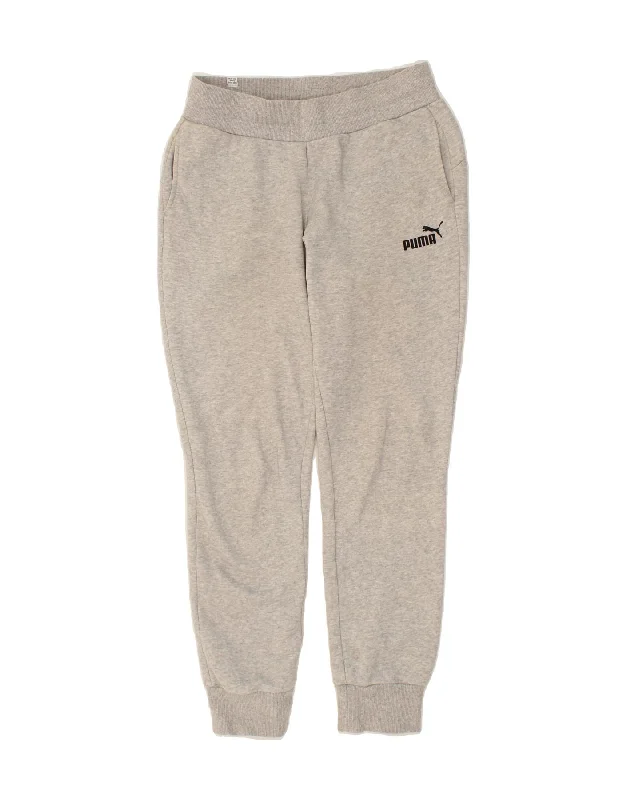 PUMA Womens Tracksuit Trousers Joggers UK 10 Small Grey Cotton