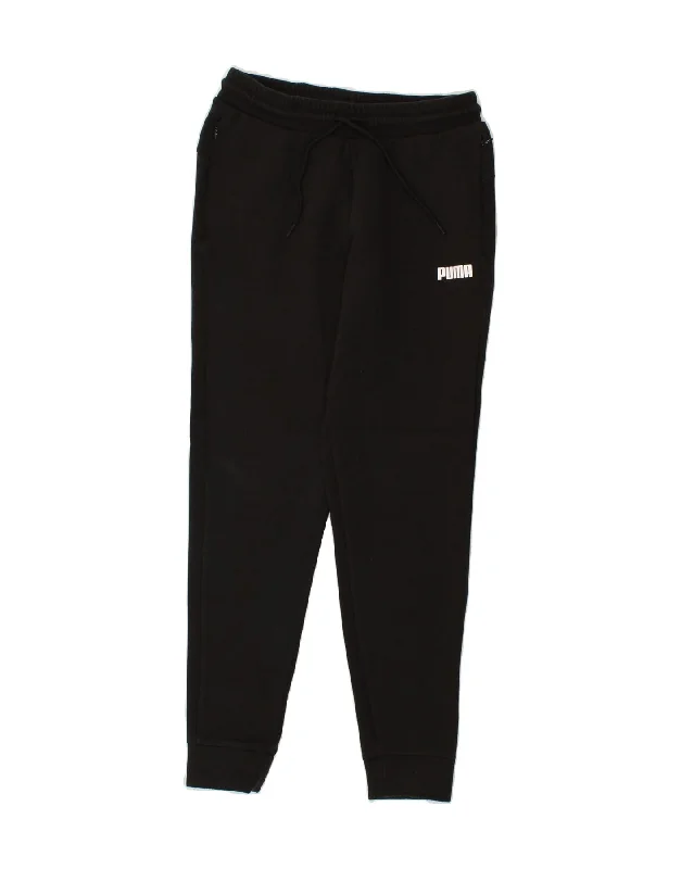 PUMA Womens Tracksuit Trousers Joggers UK 8 Small Black Cotton