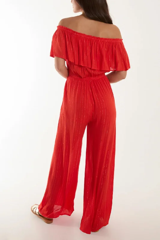 QED metallic  jumpsuit orange