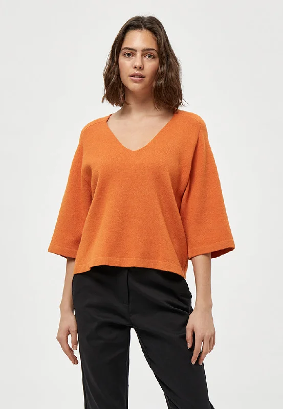 PCRosalia Knit Pullover - Peach Caramel Melange