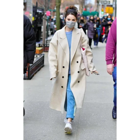 Selena Gomez Only Murders In The Building Mabel White Cotton Coat