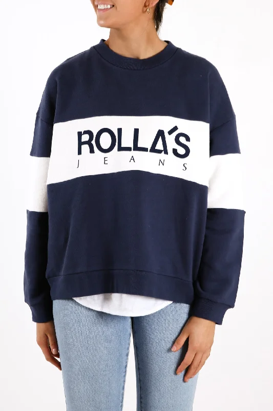 Split Logo Sweater Navy