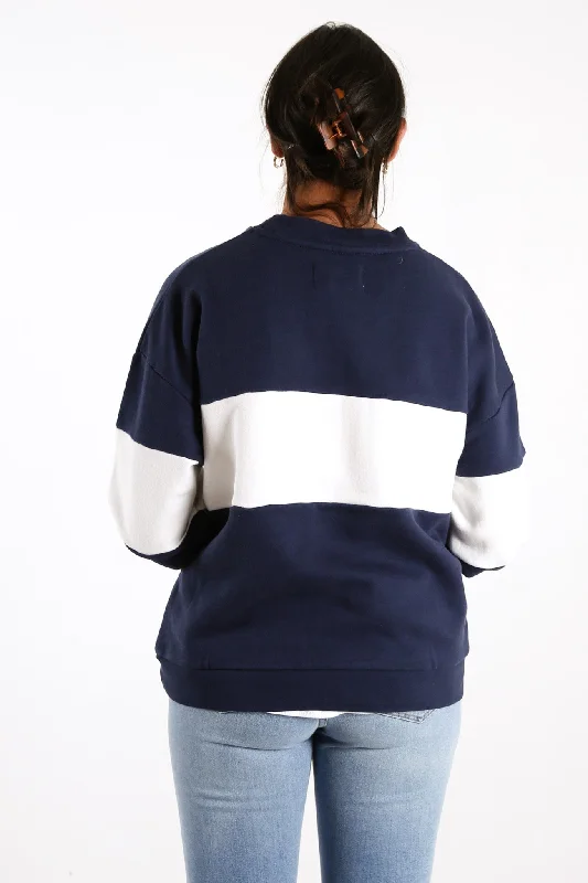 Split Logo Sweater Navy