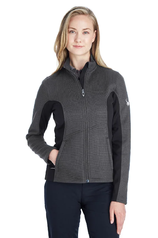 Spyder Womens Constant Full Zip Sweater Fleece Jacket - Polar Grey/Black