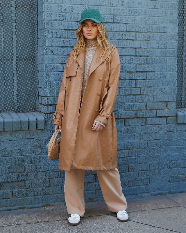 Stewart Vegan Leather Trench Coat