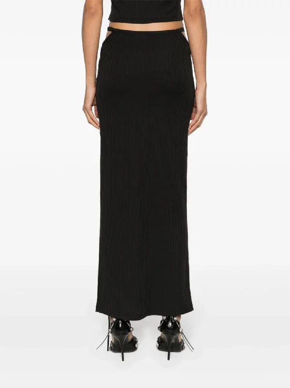 T BY ALEXANDER WANG Women W/ Skinny Woven Label G String Floor Length Skirt