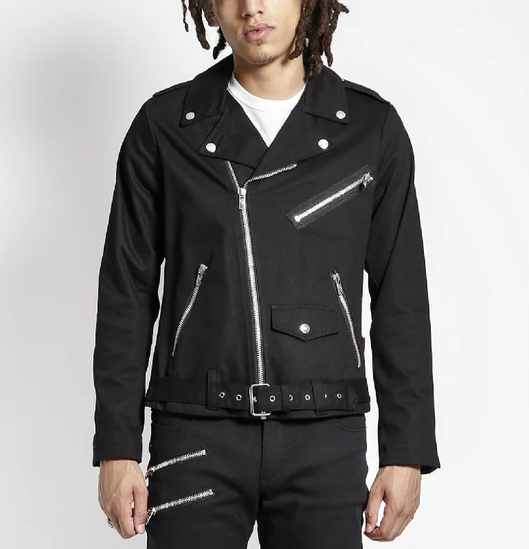 UNISEX Basic Black Moto Jacket