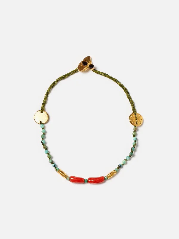 MARY GAITANI | TURQUOISE AND CORAL BRACELET