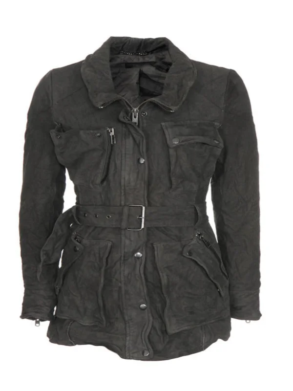 Women Byrne Black Suede Coat