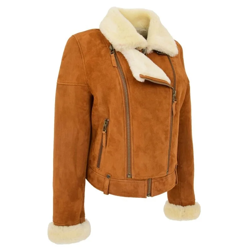 Women's B3 Shearling Sheepskin Fur Aviator Jacket