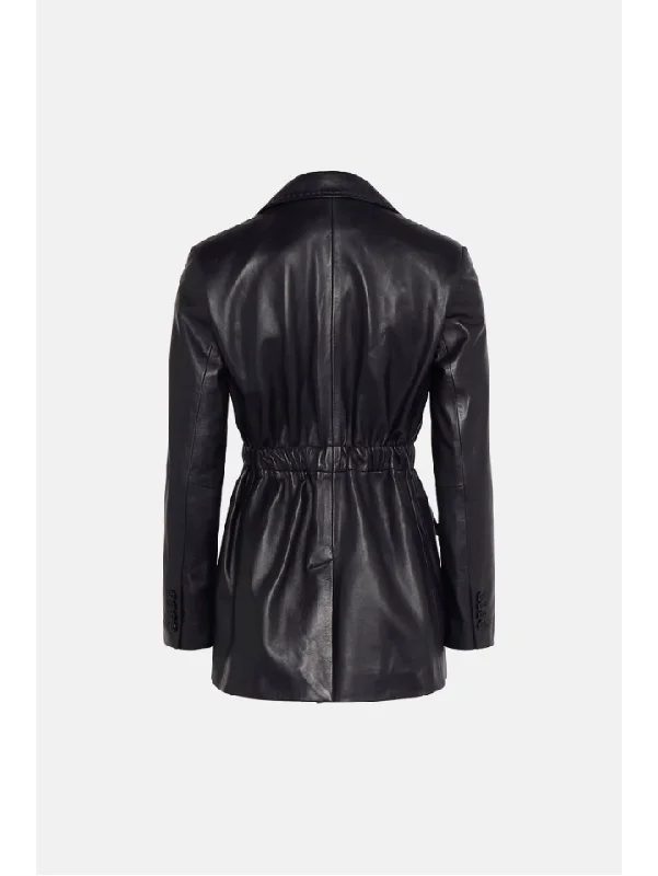 Women’s Black Classic Sheepskin Leather Blazer