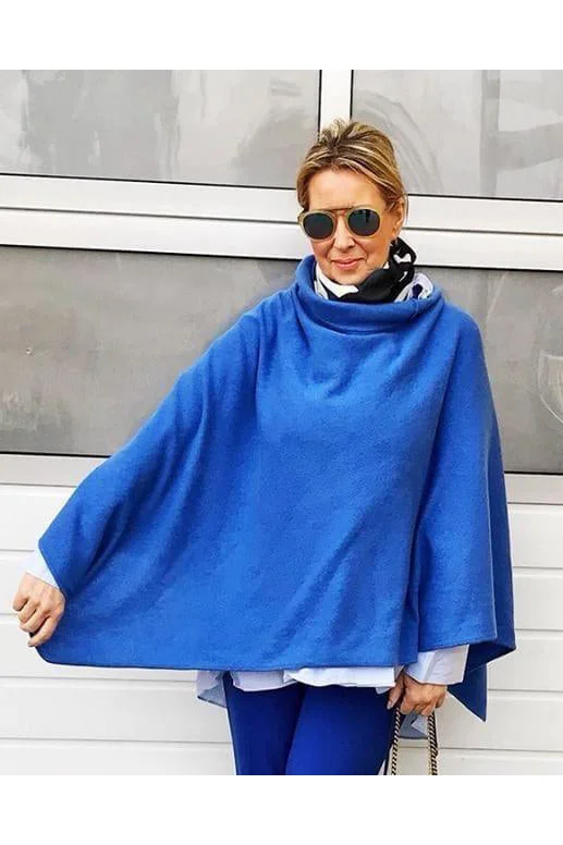 Cowl neck Cashmere Poncho