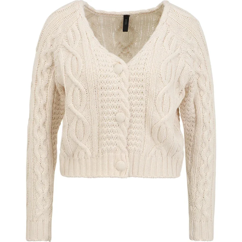 Y.A.S - Cotton/wool cable knit cardi - Cream! 14