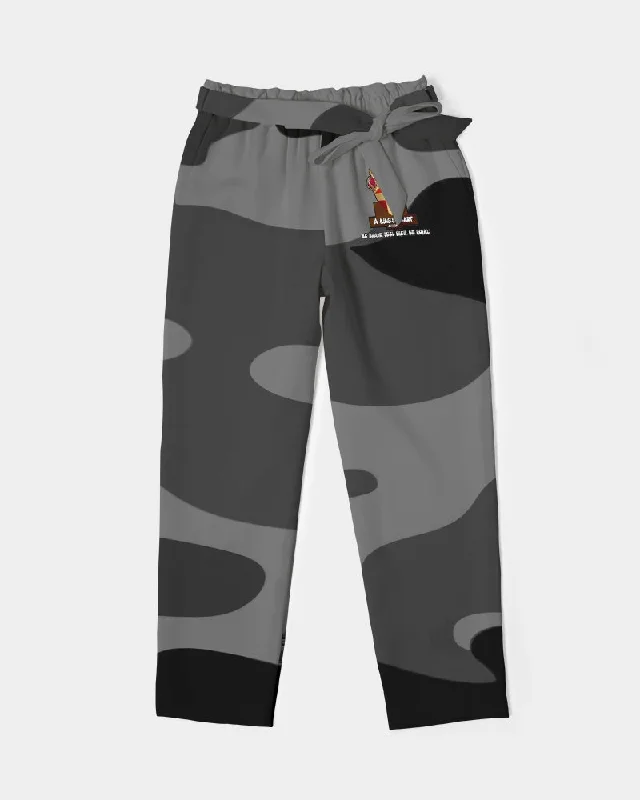 AKH Black Camouflage Women's Belted Tapered Pants