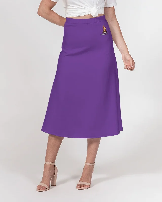 AKH Purple Women's A-Line Midi Skirt