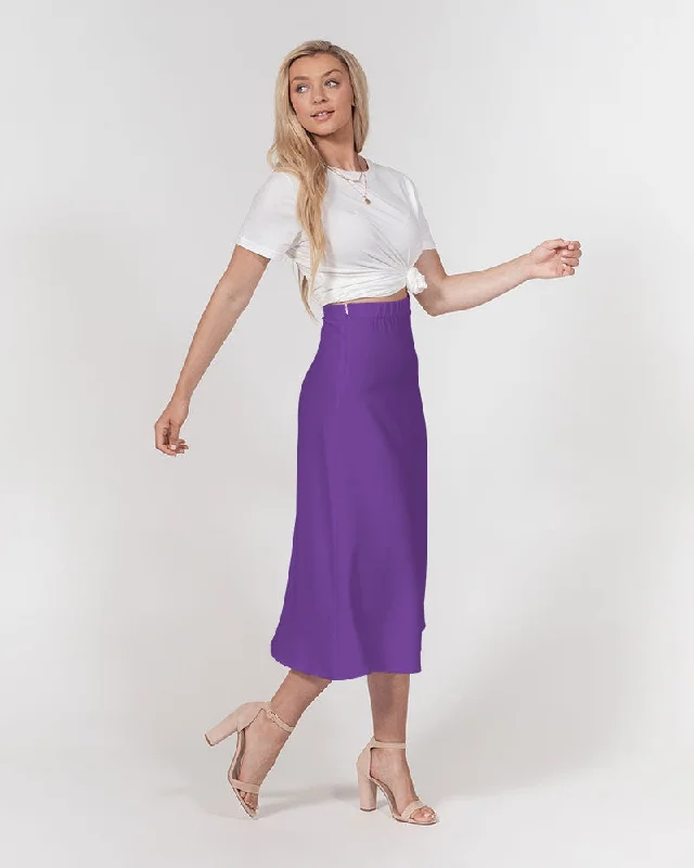 AKH Purple Women's A-Line Midi Skirt