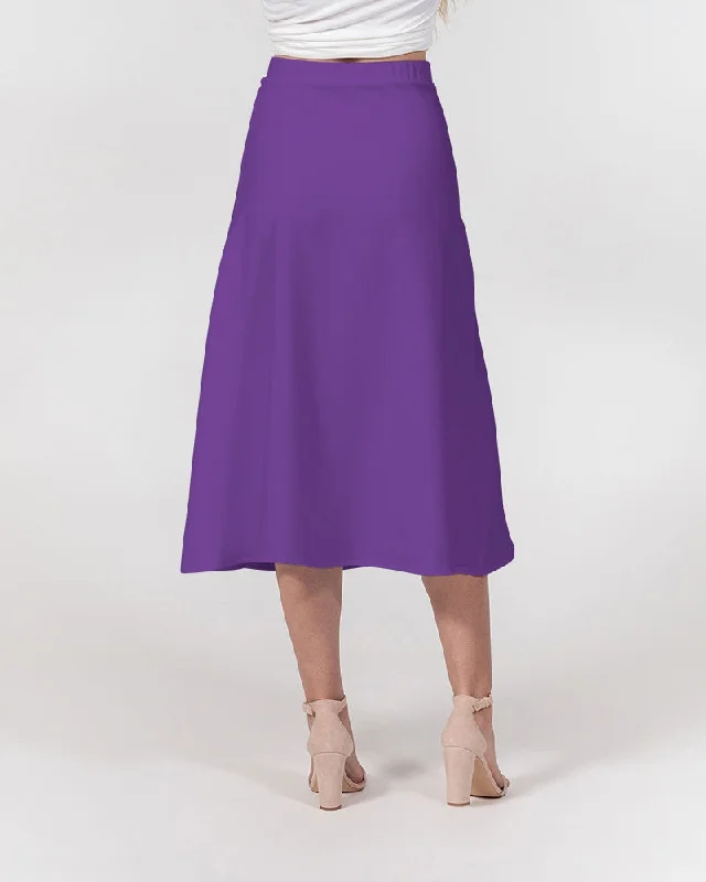 AKH Purple Women's A-Line Midi Skirt