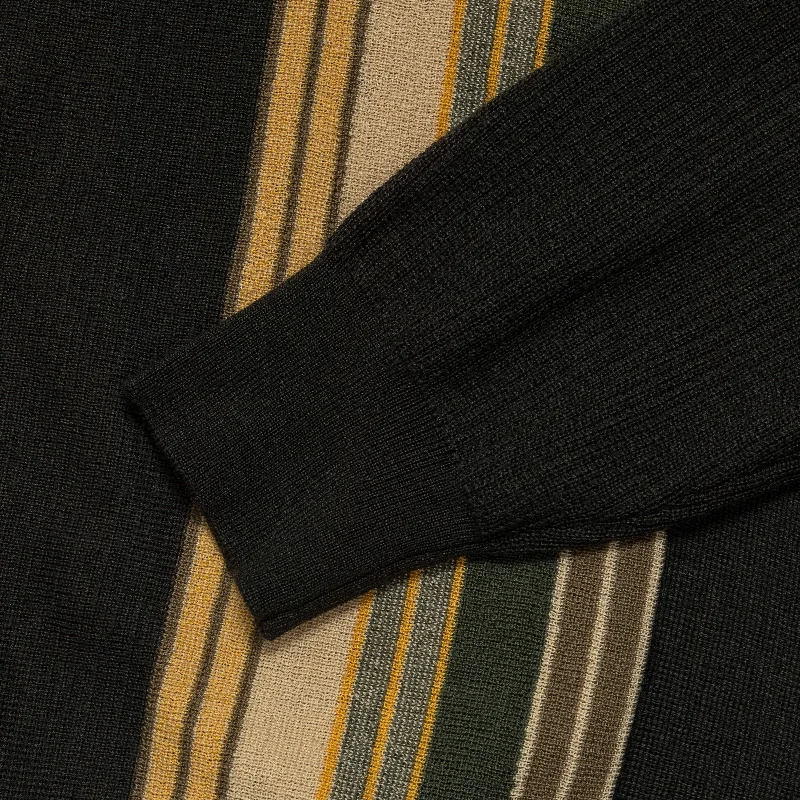 Knit Polo Stripe - Dark Green