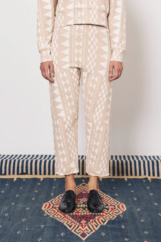 Tribal Geo Camel & Dirty White Cape Sweatpant